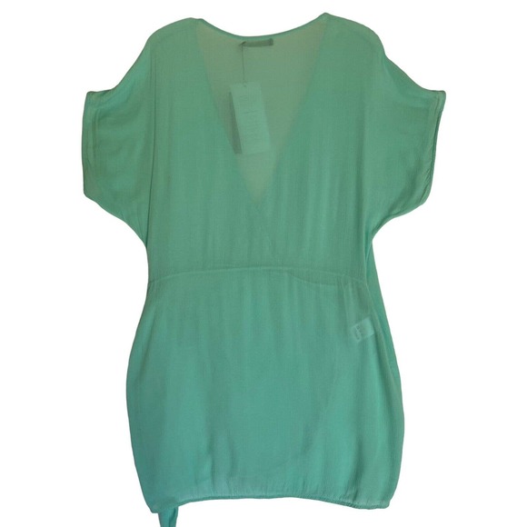 VIX Paula Hermanny Solid Emily Caftan Aqua Women’s size S‎ NWT MSRP $168 - Picture 3 of 9